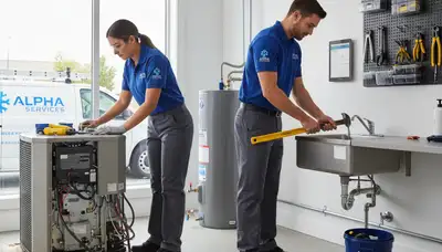 Plumber repairing water pipes in Minneapolis MN home | Five Star Cooling plumbing service